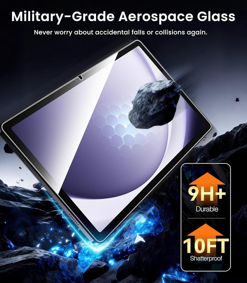 iGluz 2 Pack 9H Tempered Glass Screen Protector for Samsung Galaxy Tab A9+/A9 Plus (11 inch) with Easy-Install Alignment Tray,12FT Shatterproof,Bubble Free,HD Clear,Scratch Resistant,S Pen Compatible - Image 4